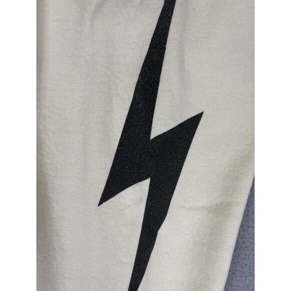 Aviator Nation Sweatpants Women’s Small Ivory Black Thunderbolt Lounge Jogger - Picture 7 of 12